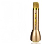Ficha técnica e caractérísticas do produto Microfone Bluetooth Portátil Profissional K088 S Fio Dourado