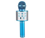 Ficha técnica e caractérísticas do produto Microfone Bluetooth Sem Fio Karaoke Porta Usb Alto-falante Embutido Azul Barato - Handheld Ktv