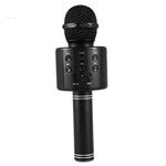 Ficha técnica e caractérísticas do produto Microfone Bluetooth Sem Fio Karaoke Porta Usb Alto-falante Embutido Preto Barato - Handheld Ktv