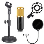 Ficha técnica e caractérísticas do produto Microfone BM800 + Suporte Pedestal Mesa+ Aranha + Pop Filtro - Oem