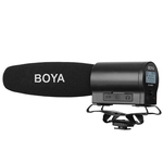 Microfone Boya BY-DMR7 com montagem em sapata de câmera