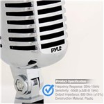 Ficha técnica e caractérísticas do produto Microfone Cardióide Profissional Retrô Clássico Vintage Elvis PDMICR42R Prateado - PYLE