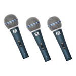 Ficha técnica e caractérísticas do produto Microfone com Fio de Mão Dinâmico 3 Unidades TRIO 50B SW - TSI