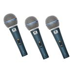 Ficha técnica e caractérísticas do produto Microfone Com Fio De Mão Dinâmico (3 Unidades) Trio 50b Sw - Tsi