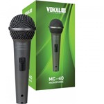 Ficha técnica e caractérísticas do produto Microfone com Fio de Mão Dinâmico Unidirecional MC 40 Vokal