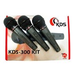 Microfone com Fio Kadosh Kds-300 Kit com 3 Pcs