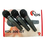 Ficha técnica e caractérísticas do produto Microfone com Fio Kadosh Kds-300 Kit com 3 Pcs
