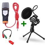 Microfone Condensador BM888 + Shock Mount + Pop Filter SF666 - S.a Music