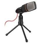 Ficha técnica e caractérísticas do produto Microfone Condensador para Karaoke Gravação Skype Pc com Cabo e Tripe com Redutor de Ruidos Plug And