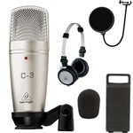 Ficha técnica e caractérísticas do produto Microfone Condensador Profissional Behringer C3 + Fone K414