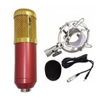 Microfone Condensador Profissional BM-800 Vermelho Grená