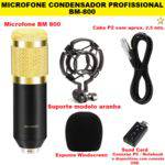 Ficha técnica e caractérísticas do produto Microfone Condensador Profissional Bm800 Preto/Dourado com Aranha