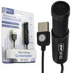 Ficha técnica e caractérísticas do produto Microfone Condensador Usb para Gravacao Jogos Treinamentos Estudio com Fio - Knup