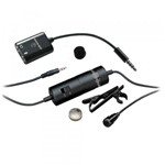 Microfone de Lapela Audio Technica Atr3350is Omnidirecional com Adaptador P/ Smartphones