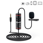 Microfone de Lapela Profissional Mamen KM-D1 para Smartphones, Câmeras e Notebooks