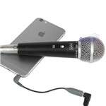 Microfone de Mão Dinâmico para IPhone MXT M-58 Cabo 4,8 Metros