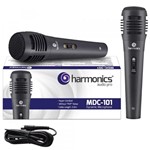 Ficha técnica e caractérísticas do produto Microfone Dinâmico Harmonics Supercardióide Microfone com Cabo 3m MDC101