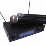 Ficha técnica e caractérísticas do produto Microfone Duplo Digital Sem Fio Wireless WG2009
