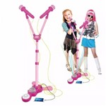 Ficha técnica e caractérísticas do produto Microfone Duplo Dom Pedestal Rocky Girl Luz e Som - Dm Toys