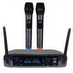 Ficha técnica e caractérísticas do produto Microfone Duplo Profissional Wireless Sem Fio Uhf LT-51 Digital - Presentão