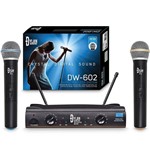 Microfone Duplo Sem Fio Dw602 Cardioide Dynamic Wireless Digital - Dylan