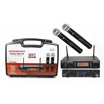 Ficha técnica e caractérísticas do produto Microfone Duplo Uhf Sem Fio Pll 100 Canais - Uhf 628m Mxt