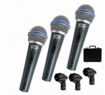 Ficha técnica e caractérísticas do produto Microfone Dylan Smd58plus 3p Chave C/3 Pçs C/Cabo Xlr P10