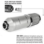 Ficha técnica e caractérísticas do produto Microfone Estúdio Profissional Bm800 Condensador Phantom (Silvery)