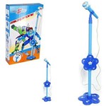 Microfone Infantil C/ Pedestal 106 Cm e Som Azul