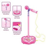 Ficha técnica e caractérísticas do produto Microfone Infantil Feminino Musical Karaoke Brinquedo Criança Som