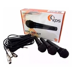 Microfone Kadosh Profissional Kds300 Kit Com 3 E Cabos