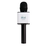 Microfone Karaokê Sem Fio C/caixa de Som Mk100 Preto/branco Oex