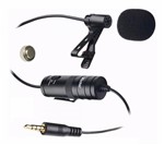 Ficha técnica e caractérísticas do produto Microfone Lapela Vivitar para Câmeras Gopro ou DSLR com Cabo Longo 5.80m Viv-Mic903