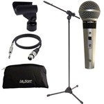 Microfone Leson Sm58 P4 BLK + Pedestal Ibox