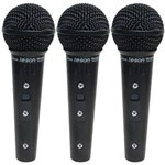 Ficha técnica e caractérísticas do produto 3 Microfone Leson Sm58 P4 Vocal Profissional BLK