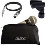 3 Microfone Leson Sm58 P4 Vocal Profissional Champagne
