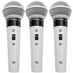 Ficha técnica e caractérísticas do produto 3 Microfone Leson Sm58 P4 Vocal Profissional WHT