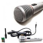 Ficha técnica e caractérísticas do produto Microfone Metal Profissional com e Sem Fio 30 Metros Prata - Idea Lelong