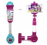 Ficha técnica e caractérísticas do produto Microfone Musical Infantil de Brinquedo com Entrada Smartphone e Pau de Selfie - BBR TOYS