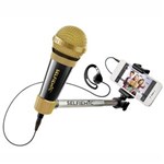 Ficha técnica e caractérísticas do produto Microfone para Karaokê com Pau de Selfie Estrela Selfie Mic - Preto