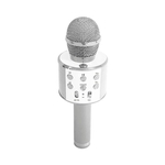 Microfone Prata sem Fio Bluetooth Alto Falante Embutido Karaokê Brinquedo Toyng