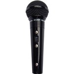 Microfone Profissional com Fio Cardióide Sm58 Preto Brilhante Leson