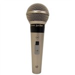 Microfone Profissional com Fio Cor Champanhe Sm58b Leson