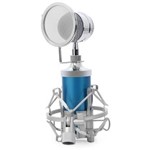 Microfone Profissional Condensador de Áudio BM – 8000 para Home Studio (Azul)