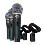 Microfone Profissional Maleta e Cachimbo - Kit C/ 3 Peças - Mxt