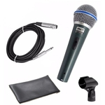Microfone Profissional Mxt Btm58 Sm58 Cabo + Cachimbo + Case