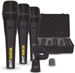 Ficha técnica e caractérísticas do produto Microfone Profissional Skp Pro33K Com Case (Kit Com 3)