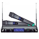 Microfone Profissional Wireless Duplo Uhf Tomate Mt-2202