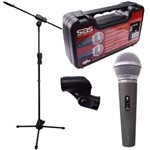 Ficha técnica e caractérísticas do produto Microfone Santo Angelo Sas 58c + Pedestal Ibox Sm 58