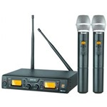 Ficha técnica e caractérísticas do produto Microfone Sem Fio Digital Duplo de Mão 48 Canais SRW-48D/HT 48 - Staner